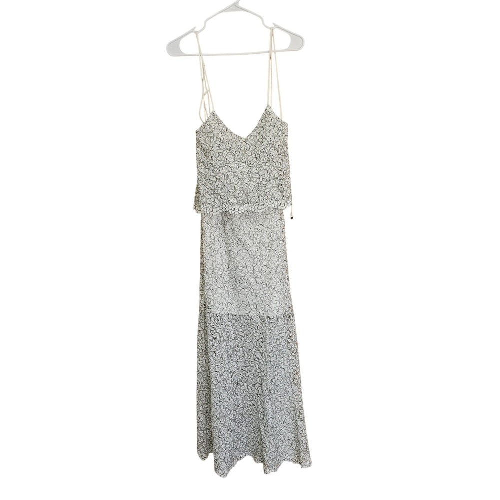 Willow & Clay Lace Overlay Maxi Dress Boho Cottagecore Romantic Size S